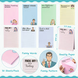 Xqumoi 14Pcs Funny Memo Notepads Ballpoint Pen Set - Swear Word Sarcastic Sayings Notepads Humorous Writing Memo Pads Days of The Week Daily Glitter Pen for Adults Coworkers Office Supplies Funny Gift