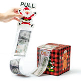 Xqumoi Christmas Santa Money Box for Cash Gift Pull, Money Gift Boxes for Cash with Pull Out Card Funny Xmas Buffalo Plaid Holiday Surprise Merry Christmas Creative Way to Give Cash as A Gift