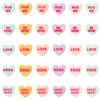 Xqumoi 30Pcs Valentine’s Day Conversation Heart Candy Stud Earrings Hug Me Be Mine Resin Heart Pendant Stud Earrings with Hypoallergenic Stainless Steel Jewelry Valentine Gift for Women Girls