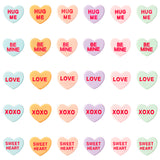 Xqumoi 30Pcs Valentine’s Day Conversation Heart Candy Stud Earrings Hug Me Be Mine Resin Heart Pendant Stud Earrings with Hypoallergenic Stainless Steel Jewelry Valentine Gift for Women Girls