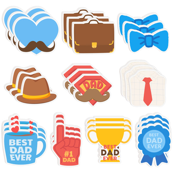 Xqumoi 30 Pack Father's Day Sticky Notes - Best Dad Ever Self Sticky Notepads Writing Memo Pads Funny Father’s Day Gift from Son Daughter Birthday Gift School Office Supplies for Daddy Him Men