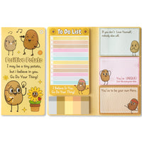 Xqumoi Positive Potato Sticky Notes Set - to Do List Self-Stick Note Pads, Inspirational Sticky Notes, Motivational Writing Memo Pad, Appreciation Positive Gift, Back to School Office Supplies