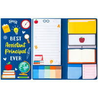 Xqumoi Best Assistant Principal Ever Sticky Notes Set - School Assistant Principal Self-Stick Note Pads Thank You Appreciation Gift Writing Memo Pad Page Marker Back to School Office Supplies