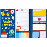 Xqumoi Best Assistant Principal Ever Sticky Notes Set - School Assistant Principal Self-Stick Note Pads Thank You Appreciation Gift Writing Memo Pad Page Marker Back to School Office Supplies