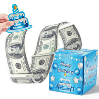 Xqumoi Birthday Money Box for Cash Gift Pull - Sky Blue Money Gift Boxes for Cash with Pull Out Happy Birthday Card Funny DIY Holiday Surprise Birthday Gift Box Creative Way to Give Cash as A Gift