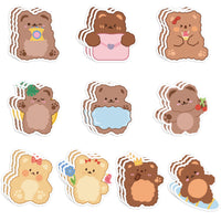 Xqumoi 30 Pack Cute Bear Sticky Notes, Total 600 Sheets, Cartoon Bear Shaped Self Sticky Notepads Animal Memo Pads for Office School Student Kids Class Birthday Party Favors Goodies Bag Fillers