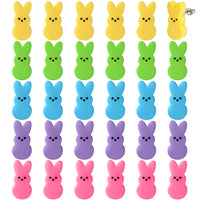 Xqumoi 30Pcs Easter Bunny Peeps Stud Earrings - Cute Rabbit Resin Stud Earrings with Hypoallergenic Stainless Steel Jewelry Small Colorful Candy Accessories Happy Easter Gift for Women