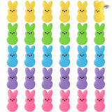 Xqumoi 30Pcs Easter Bunny Peeps Stud Earrings - Cute Rabbit Resin Stud Earrings with Hypoallergenic Stainless Steel Jewelry Small Colorful Candy Accessories Happy Easter Gift for Women