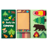 Xqumoi I Just Really Like Camping Sticky Notes Set, 550 Sheets, Camp Adventure Self-Stick Note Pads Tree Bear Tent Writing Memo Pads Page Marker Student Classroom School Office Supplies Small Gift