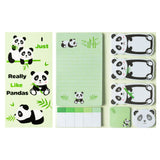 Xqumoi I Just Really Like Pandas Sticky Notes Set, 550 Sheets, Cute Cartoon Pandas Self-Stick Notes Pads Animal Divider Tabs Bundle Writing Memo Pads Page Marker School Office Supplies Small Gift