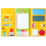 Xqumoi Teacher Themed Sticky Notes Set - Blackboard Pencil Apple Shape Self-Stick Note Pads Teacher Appreciation Gift Writing Memo Pads Page Marker School Office Supplies, 550 Sheets (Yellow)