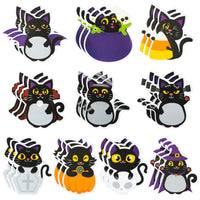 Xqumoi 30 Pack Halloween Black Cat Sticky Notes, Weird Characters Sticky Notepad Cute Cats Memo Pads Self Sticky Notes Page Markers for Office School Classroom Student Party Favor Goodies Bag Fillers