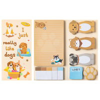 Xqumoi I Just Really Like Dogs Sticky Notes Set, 550 Sheets, Cute Cartoon Puppy Self-Stick Notes Pads Animal Divider Tabs Bundle Writing Memo Pads Page Marker School Office Supplies Small Gift