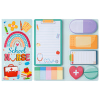 Xqumoi School Nurse Sticky Notes Set - Cute Cartoon Medical Self-Stick Note Pads Writing Memo Pad Page Marker Bookmarker for Nursing Student Essentials Hospital Gift Back to School Office Supplies