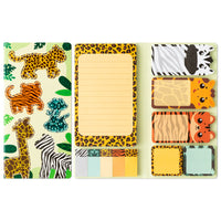 Xqumoi Safari Animal Sticky Notes Set, 550 Sheets, Wild Animal Self-Stick Note Pads Jungle Zoo Animal Writing Memo Pads Page Marker Student Classroom School Office Supplies Small Gift