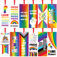 Xqumoi 120Pcs Pride Day Rainbow Bookmarks - LGBTQ Book Markers Double Sided Love is Love Page Clips Bookmarks for Book Lovers Gay Pride Day Celebration Gift Events Classroom Party Favor