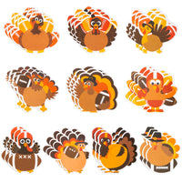 Xqumoi 30 Pack Fall Football Turkey Sticky Notes, Thanksgiving Sport Animal Sticky Notepads Give Thanks Memo Pads for Office School Classroom Student Autumn Party Favor Goodies Bag Fillers