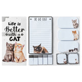 Xqumoi Life Is Better with A Cat Sticky Notes Set, 550 Sheets, Lovely Cat Pattern Self-Stick Notes Pads Kitty Animal Divider Tabs Bundle Writing Memo Pads Page Marker School Office Supplies Small Gift