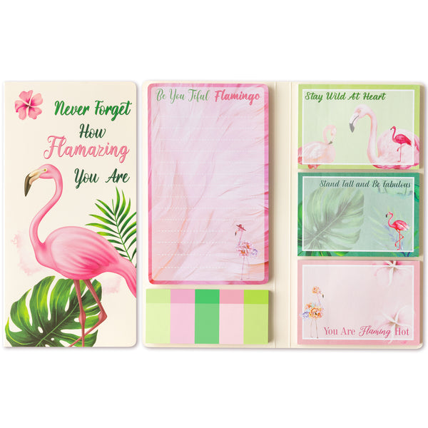 Xqumoi Flamazing Flamingo Sticky Notes Set - Never Forget How Flamazing You are Self-Stick Note Pads, Motivational Sticky Notes, Writing Memo Pad, Positive Gift, Back to School Office Supplies