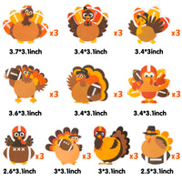 Xqumoi 30 Pack Fall Football Turkey Sticky Notes, Thanksgiving Sport Animal Sticky Notepads Give Thanks Memo Pads for Office School Classroom Student Autumn Party Favor Goodies Bag Fillers