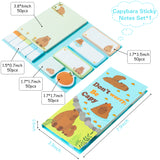 Xqumoi Don't Worry Be Capy Sticky Notes Set, 550 Sheets, Capybara and Orrange Pattern Self-Stick Notes Pads Animal Divider Tabs Bundle Writing Memo Pads Page Marker School Office Supplies Small Gift