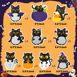 Xqumoi 30 Pack Halloween Black Cat Sticky Notes, Weird Characters Sticky Notepad Cute Cats Memo Pads Self Sticky Notes Page Markers for Office School Classroom Student Party Favor Goodies Bag Fillers