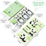 Xqumoi I Just Really Like Pandas Sticky Notes Set, 550 Sheets, Cute Cartoon Pandas Self-Stick Notes Pads Animal Divider Tabs Bundle Writing Memo Pads Page Marker School Office Supplies Small Gift