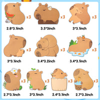 Xqumoi 30 Pack Capybara Sticky Notes - Cute Cartoon Capybara Self Sticky Notepads Writing Memo Pads Animal Page Marker for Office School Student Birthday Party Favors Goodies Bag Fillers 600 Sheets