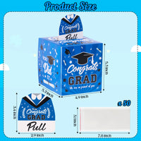 Xqumoi Graduation Money Box for Cash Gift Pull - Blue Congrats Crad Money Gift Box for Cash with Pull Out Card Funny DIY Surprise Explosion Holder Grad Gift Box Creative Way to Give Cash as A Gift