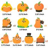 Xqumoi 30 Pack Fall Pumpkin Sticky Notes, Thanksgiving Autumn Party Favors Pumpkin Shaped Self Sticky Memo Pads for Office School Student Supplies Baby Shower Halloween Goodies Bag Fillers