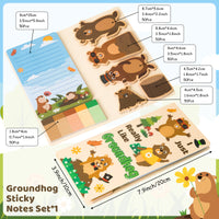 Xqumoi I Just Really Like Groundhog Sticky Notes Set - Cute Animal Self-Stick Note Pads Divider Tabs Bundle Writing Memo Pad Page Marker Back to School Office Supplies Groundhog Day Party Favor Gift