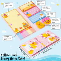 Xqumoi Duck Lovers Sticky Notes Set - Just A Girl Who Loves Ducks Self-Stick Note Pads Cartoon Animal Duckie Writing Memo Pad Page Marker Bookmarker Back to School Office Party Favors Supplies