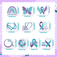 Xqumoi 30 Pack Suicide Prevention Awareness Sticky Notes - Purple & Teal Ribbons with Inspirational Message Self Sticky Writing Memo Pads for School Charity Events Party Favors Goodies Bag Fillers