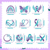 Xqumoi 30 Pack Suicide Prevention Awareness Sticky Notes - Purple & Teal Ribbons with Inspirational Message Self Sticky Writing Memo Pads for School Charity Events Party Favors Goodies Bag Fillers