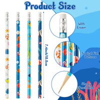 Xqumoi 60Pcs Tropical Fish Pencils with Eraser - Sea Animal #2 HB Pencils, Back to School Classroom Student Rewards, School Office Supply Bulk, Party Goodie Bag Fillers Stuffers, Birthday Party Favors