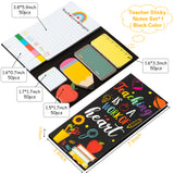 Xqumoi Teaching is A Work of Heart Sticky Notes Set 550 Sheets Blackboard Pencil Apple Shape Self-Stick Note Pads Teacher Appreciation Gift Writing Memo Pads Page Marker School Office Supplies (Black)