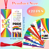 Xqumoi 120Pcs Pride Day Rainbow Bookmarks - LGBTQ Book Markers Double Sided Love is Love Page Clips Bookmarks for Book Lovers Gay Pride Day Celebration Gift Events Classroom Party Favor