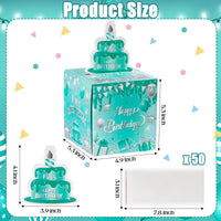 Xqumoi Birthday Money Box for Cash Gift Pull - Teal Blue Money Gift Boxes for Cash with Pull Out Happy Birthday Card Funny DIY Holiday Surprise Birthday Gift Box Creative Way to Give Cash as A Gift