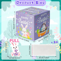 Xqumoi Easter Money Box for Cash Gift - Happy Easter Bunny Egg Money Gift Box with Pull Out Card Transparent Bags Funny DIY Holiday Surprise Explosion Holder Creative Way to Give Cash (Purple)