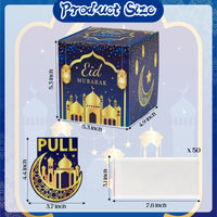 Xqumoi Eid Mubarak Money Box for Cash Gift Pull - Ramadan Gift Boxes for Cash with Pull Out Card Funny DIY Eid Al-fitr Holiday Surprise Explosion Holder Gift Box Creative Way to Give Cash as A Gift