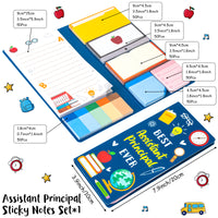 Xqumoi Best Assistant Principal Ever Sticky Notes Set - School Assistant Principal Self-Stick Note Pads Thank You Appreciation Gift Writing Memo Pad Page Marker Back to School Office Supplies