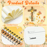 Xqumoi 2Pack A5 Fall Wild Flowers Cross Religious Spiral Notebooks - She Will Not Fall Bible Verses Notebooks Ruled Hardbound Journal Writing Notebooks Thanksgiving Christian Gift School Supplies