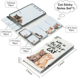 Xqumoi Life Is Better with A Cat Sticky Notes Set, 550 Sheets, Lovely Cat Pattern Self-Stick Notes Pads Kitty Animal Divider Tabs Bundle Writing Memo Pads Page Marker School Office Supplies Small Gift