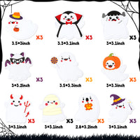 Xqumoi 30 Pack Halloween Ghost Sticky Notes, Weird Characters Sticky Notepad Cartoon Ghost Memo Pads Self Sticky Notes Page Markers for Office School Classroom Student Party Favor Goodies Bag Fillers