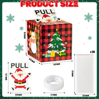 Xqumoi Christmas Santa Money Box for Cash Gift Pull, Money Gift Boxes for Cash with Pull Out Card Funny Xmas Buffalo Plaid Holiday Surprise Merry Christmas Creative Way to Give Cash as A Gift