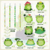 Xqumoi 114Pcs Frog Stationery and School Supplies Set - Cute Summer Frog Sticky Notes, Paper Clip Bookmarks, Frog Decal Sticker and Pencils, Assorted Mini Erasers, Back to School Gift for Kids