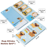 Xqumoi I Just Really Like Pug Sticky Notes Set, 550 Sheets, Cute Cartoon Pug Self-Stick Notes Pads Animal Divider Tabs Bundle Writing Memo Pads Page Marker School Office Supplies Small Gift