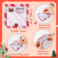 Xqumoi 30 Pack Christmas Candy Cane Sticky Notes - Religious Bible Verse Self Sticky Notepads Xmas Winter Writing Memo Pads Inspirational Sticky Notes Office School Supplies Christian Xmas Gift