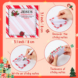 Xqumoi 30 Pack Christmas Candy Cane Sticky Notes - Religious Bible Verse Self Sticky Notepads Xmas Winter Writing Memo Pads Inspirational Sticky Notes Office School Supplies Christian Xmas Gift