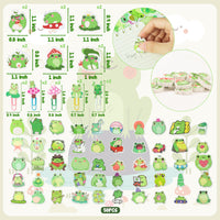 Xqumoi 114Pcs Frog Stationery and School Supplies Set - Cute Summer Frog Sticky Notes, Paper Clip Bookmarks, Frog Decal Sticker and Pencils, Assorted Mini Erasers, Back to School Gift for Kids